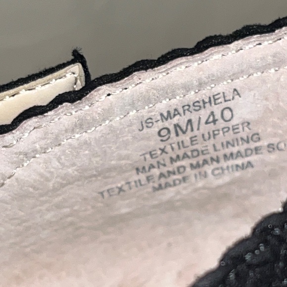 JESSICA SIMPSON Womens Black 2 Cork Wedge Woven Cut Out Marshela Round Toe sz 9 - Picture 7 of 14